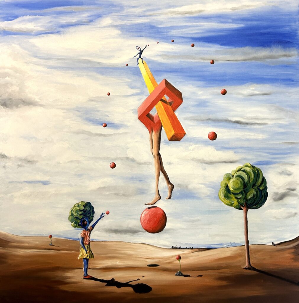 Oil con canvas 90 x90 cm